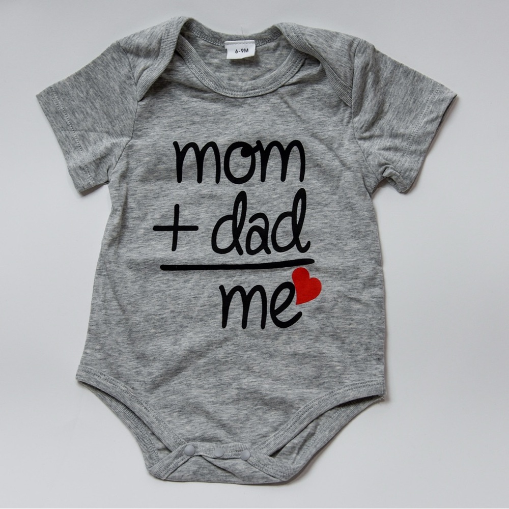Gray Baby Onesie with Cute Print